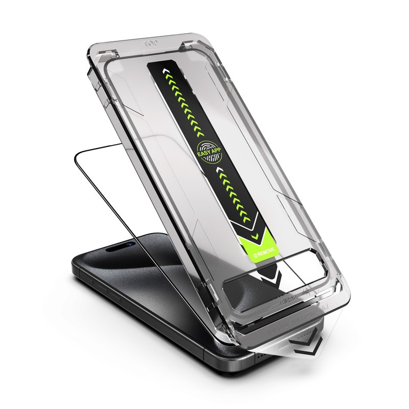 Folie sticla protectie telefon, pentru iPhone 16 Pro Max, instalare 1:1 usoara si rapida cu dispozitiv de montare automata in 30 de secunde, folie de inalta definitie，protectie completa, Anti-zgarieturi, anti-explozie, Anti-soc, Transparent