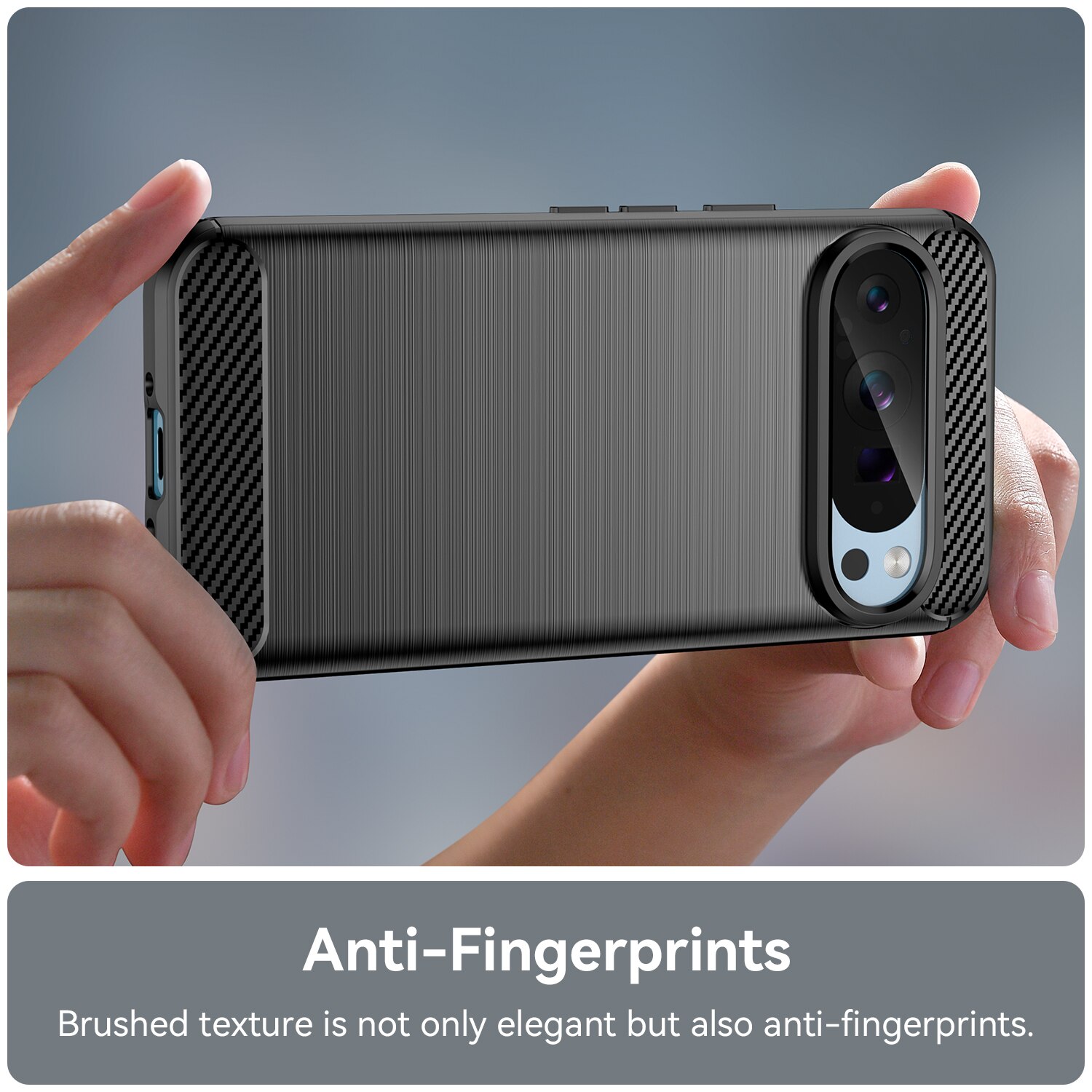 Husa telefon, pentru Google Pixel 9/9 Pro De inalta calitate subtire si usoara periata confortabila TPU Soft Feel, Carbon Fiber Negru