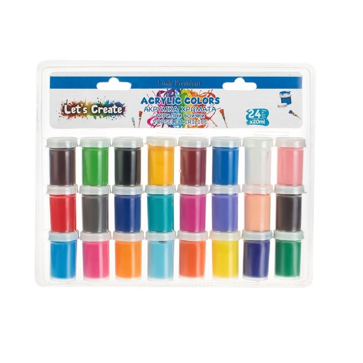 Set 24 Culori Acrilice in Recipiente de 20 ml, Multicolore