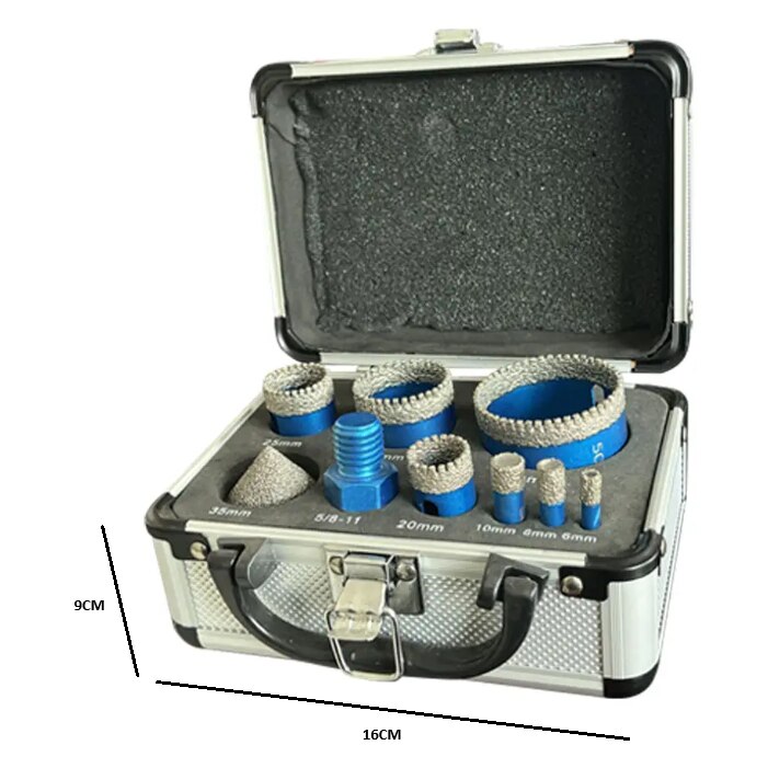 BGTEC Diamant Fliesenbohrer Set – 11-teilig (6–100 Mm) Mit Adapter, Für Porzellan, Keramik & Mehr