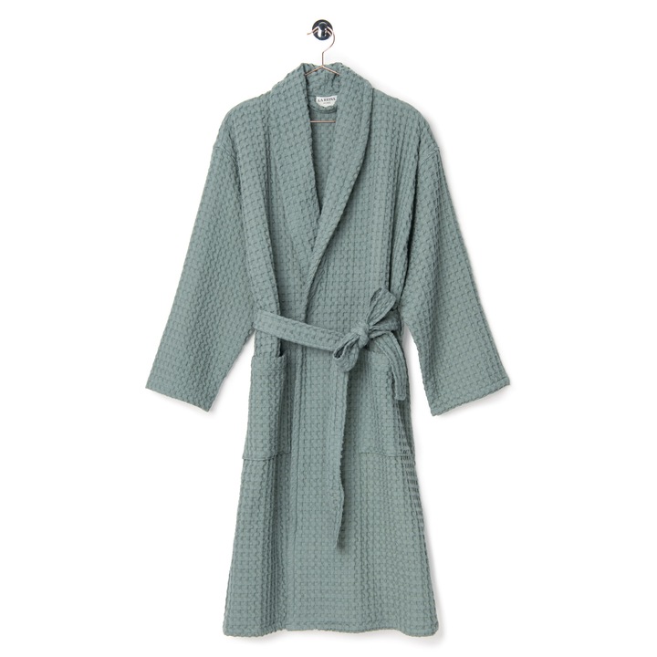 Halat de baie, La Reina, Waffle, verde, L/XL
