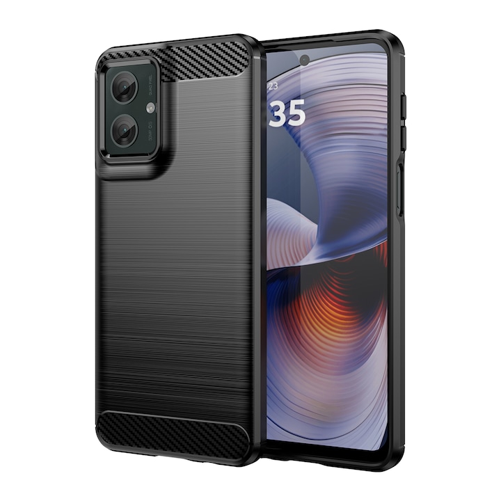 Husa telefon, pentru Motorola Moto G55 5G De inalta calitate subtire si usoara periata confortabila TPU Soft Feel, Carbon Fiber Negru