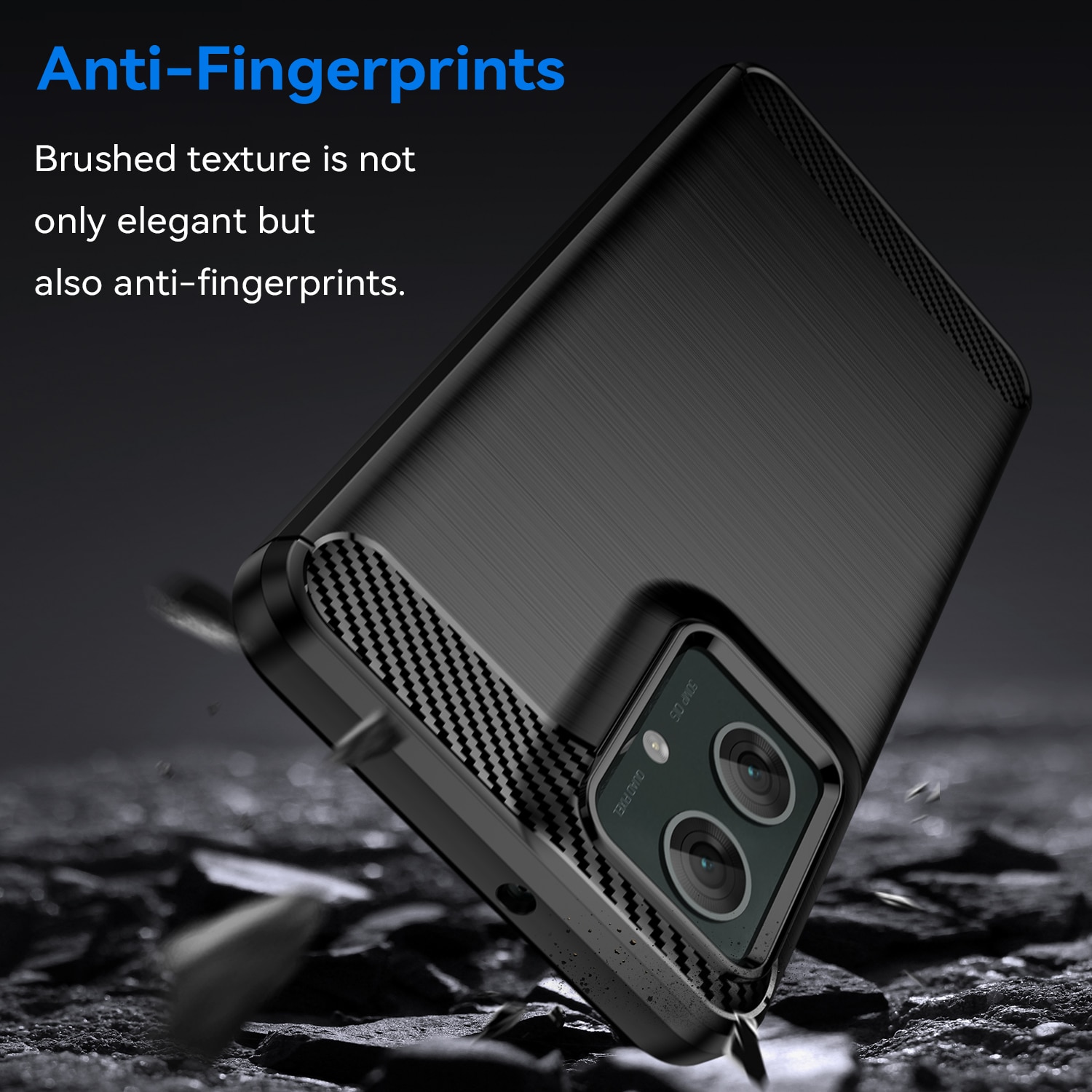 Husa telefon, pentru Motorola Moto G55 5G De inalta calitate subtire si usoara periata confortabila TPU Soft Feel, Carbon Fiber Negru