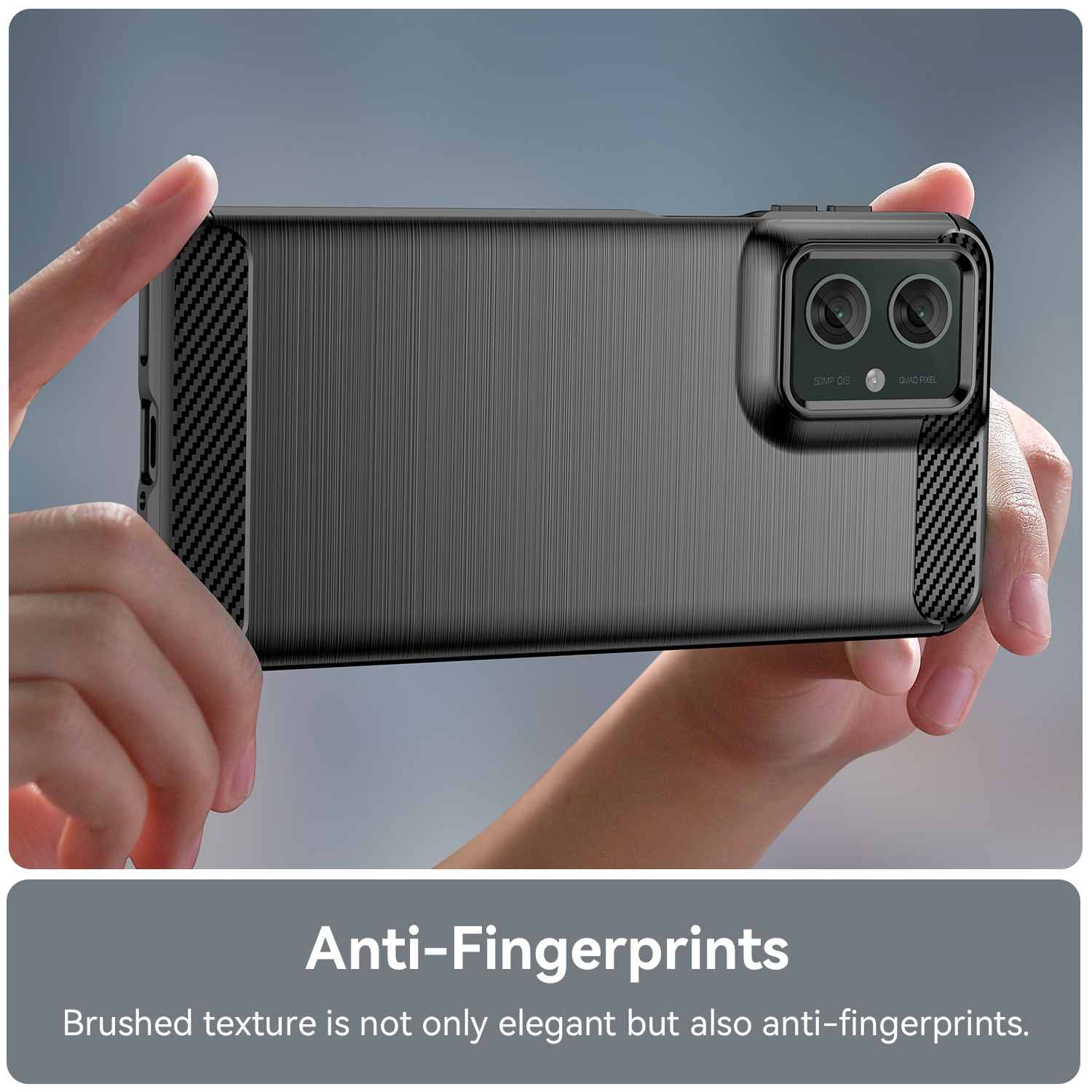 Husa telefon, pentru Motorola Moto G55 5G De inalta calitate subtire si usoara periata confortabila TPU Soft Feel, Carbon Fiber Negru