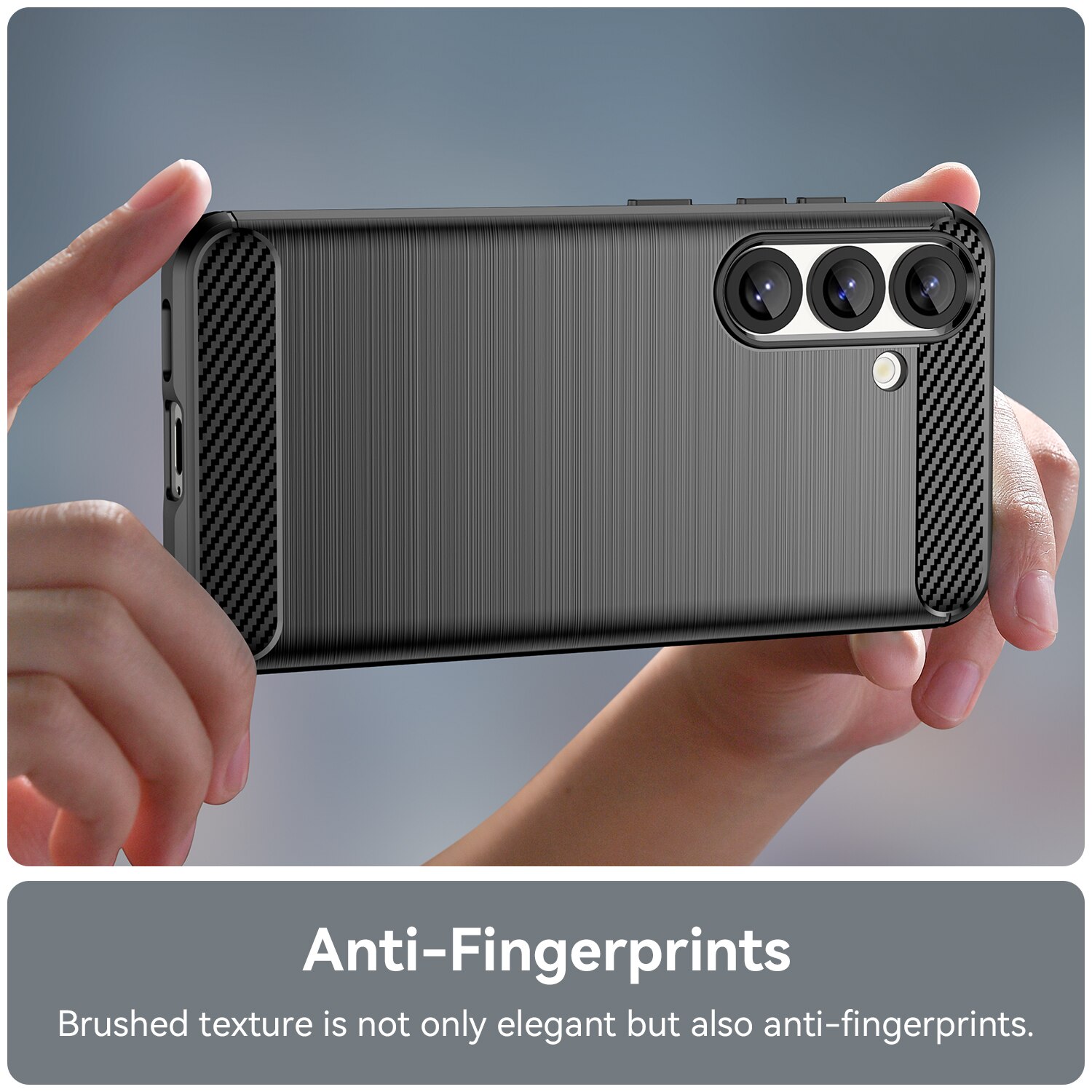 Husa telefon, pentru Samsung Galaxy S25 De inalta calitate subtire si usoara periata confortabila TPU Soft Feel, Carbon Fiber Negru