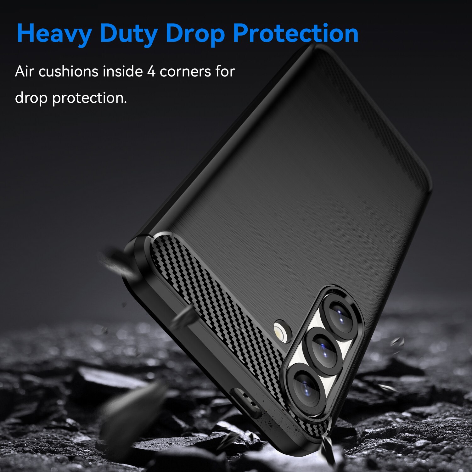 Husa telefon, pentru Samsung Galaxy S25 De inalta calitate subtire si usoara periata confortabila TPU Soft Feel, Carbon Fiber Negru