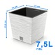 Ghiveci de flori, Edanti, 24 Cm, Plastic, Furu Square Low, Alb