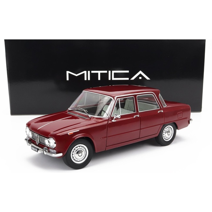 DieCast modellautó Alfa Romeo Giulia 1.6 Ti 1962, 1:18, Rosso Amaranto, sötétvörös