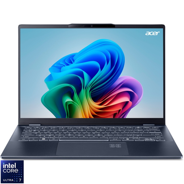 Лаптоп Acer Swift 14 AI OLED SF14-51-75NV, Intel® Core™ Ultra 7 258V, 14'', OLED 2.8K, 32GB LPDDR5X RAM, 1TB SSD, Intel® Arc™ Graphics, Windows 11 Home, Steam Blue