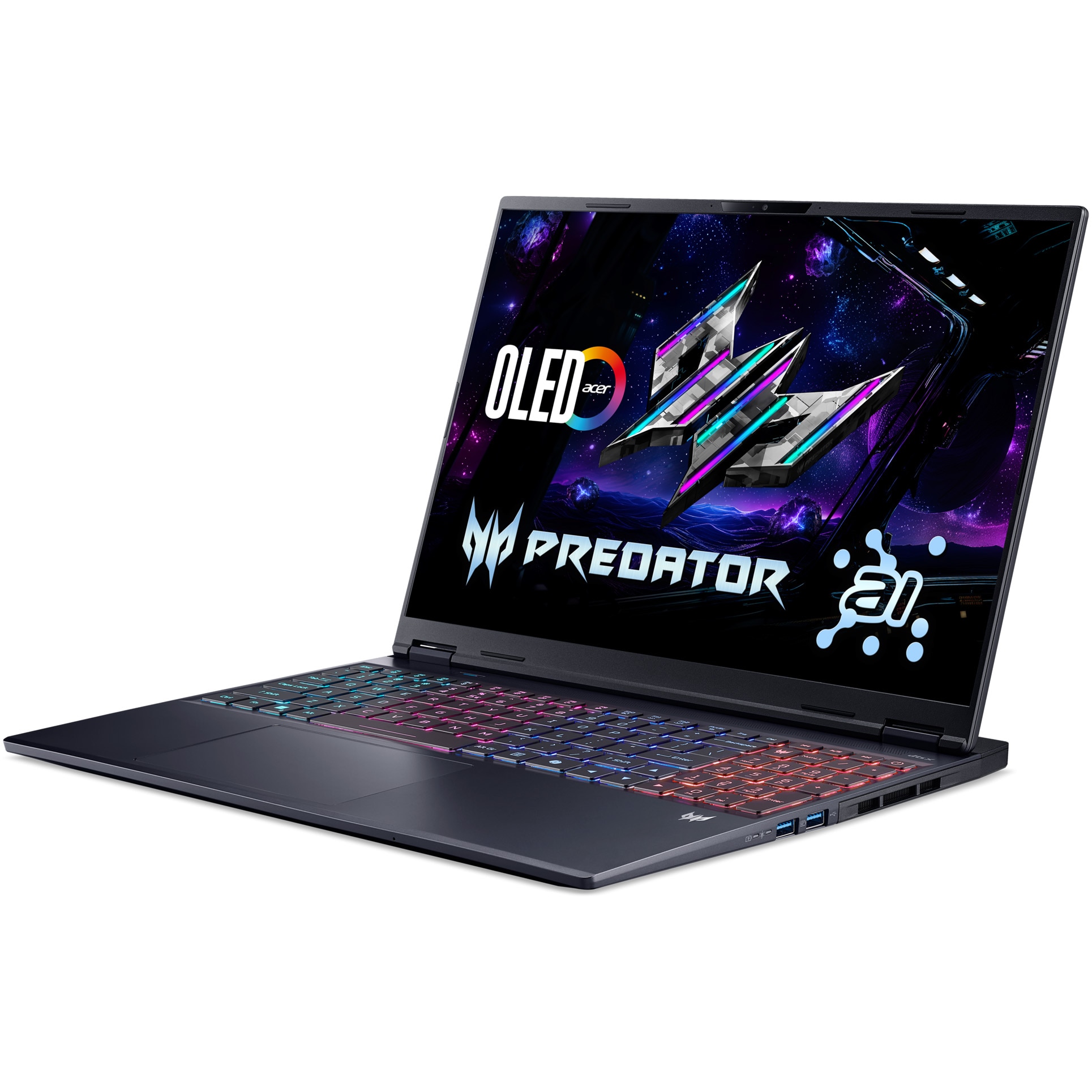 Laptop Gaming Acer Predator Helios Neo 16S AI OLED PHN16S-71-77YM cu procesor Intel® Core™ Ultra 7 255HX pana la 5.2GHz , 16'' WQXGA, OLED, 240Hz, 32GB DDR5 RAM, 1TB SSD, NVIDIA® GeForce RTX 5070 8GB GDDR7, No OS, Abyssal Black