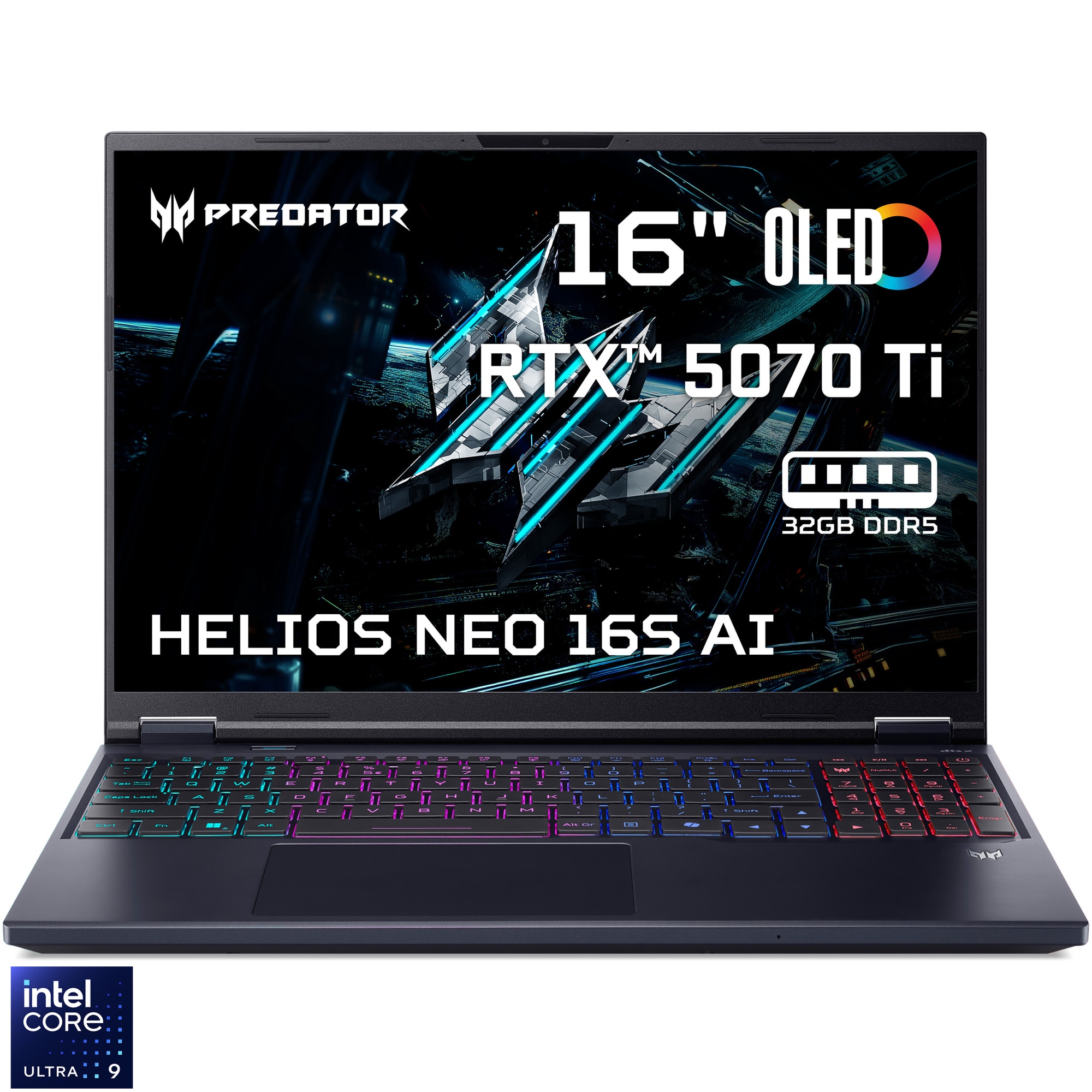 Laptop Gaming Acer Predator Helios Neo 16S AI OLED PHN16S-71-99VW cu procesor Intel® Core™ Ultra 9 275HX pana la 5.4GHz, 16'', WQXGA, OLED, 165Hz, 32GB DDR5 RAM, 1TB SSD, NVIDIA® G