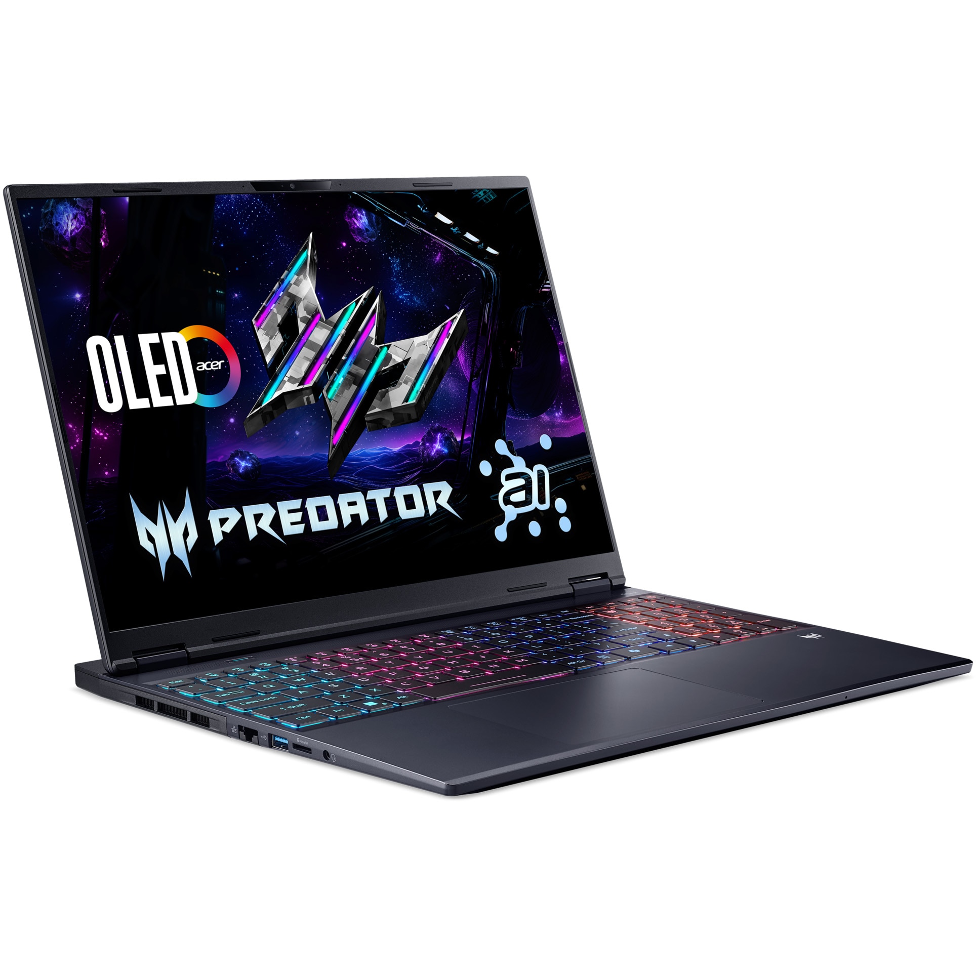 Laptop Gaming Acer Predator Helios Neo 16S AI OLED PHN16S-71-77YM cu procesor Intel® Core™ Ultra 7 255HX pana la 5.2GHz , 16'' WQXGA, OLED, 240Hz, 32GB DDR5 RAM, 1TB SSD, NVIDIA® GeForce RTX 5070 8GB GDDR7, No OS, Abyssal Black