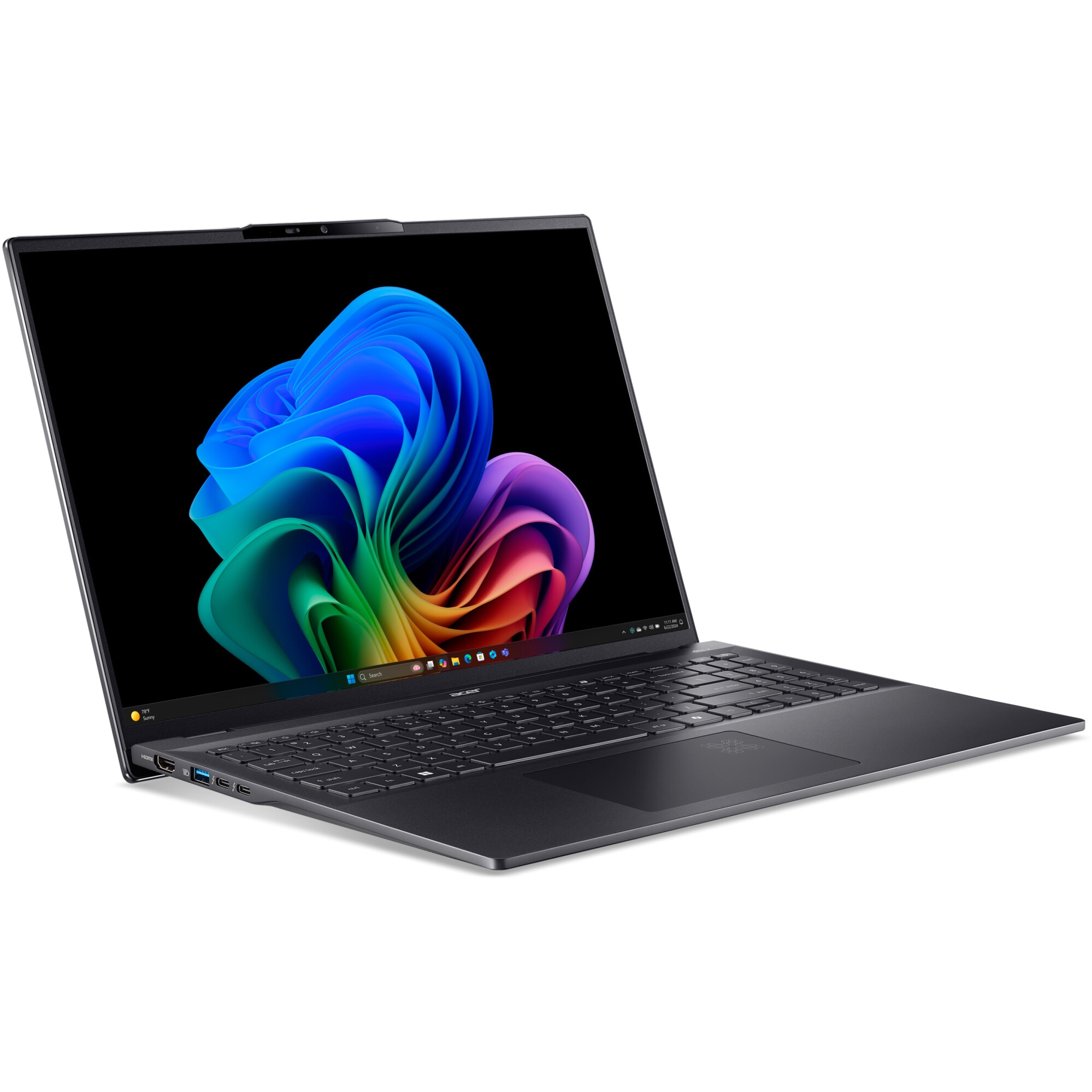 Laptop Acer Swift 16 AI OLED SF16-51-54HU cu procesor Intel® Core™ Ultra 5 226V pana la 4.5GHz, 16" WQXGA+, OLED, 120Hz, 16GB LPDDR5X RAM, 1TB SSD, Intel® Arc™ Graphics 130V, Windows 11 Home, Ice Black