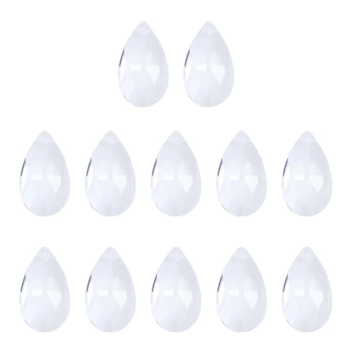 Set 12 pandantive cristal lustru 2.8x2.8x1cm transparent