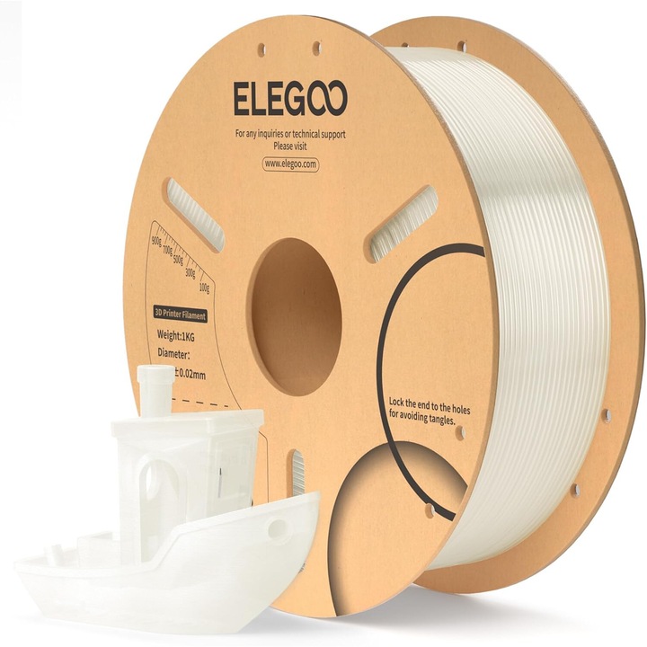 Filament ELEGOO, PLA, 1.75mm, semi-transparent, 1kg