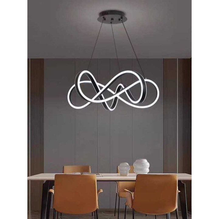 Lustra SUEVA® LED cu Telecomanda wifi 2.4G Negru lumina/rece/calda/neutra intensitate reglabila, G4129