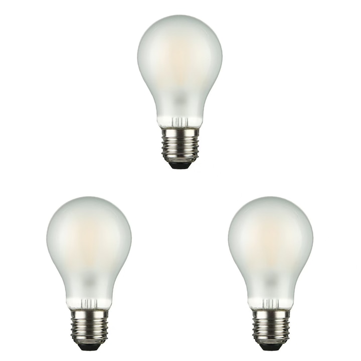КОМПЛЕКТ 3 LED крушки Retro Edison style E27, 6W Matt, 220v Vintage 360 градуса A60 Нажежаема жичка топла бяла светлина