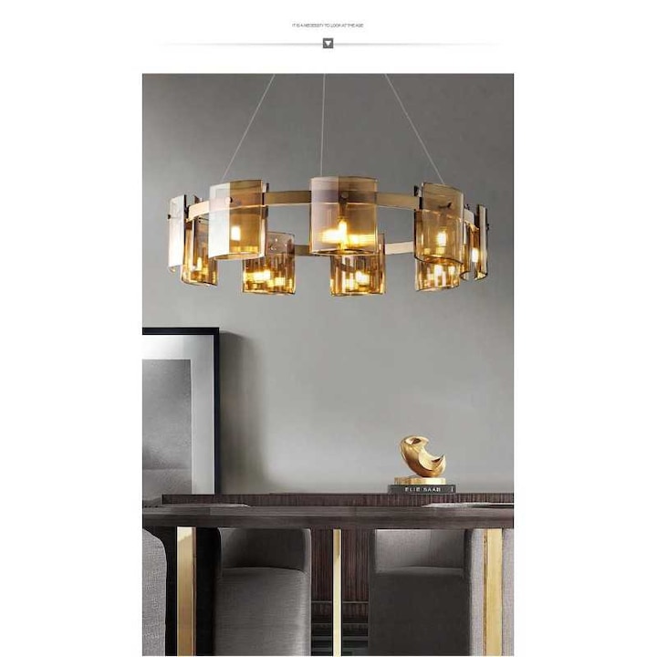 SUEVA® LED модерен полски полилей GOLD Glass G9 X 9