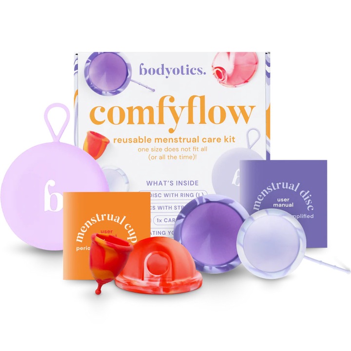 Set 4 cupe menstruale reutilizabile Bodyotics Comfyflow, S/L