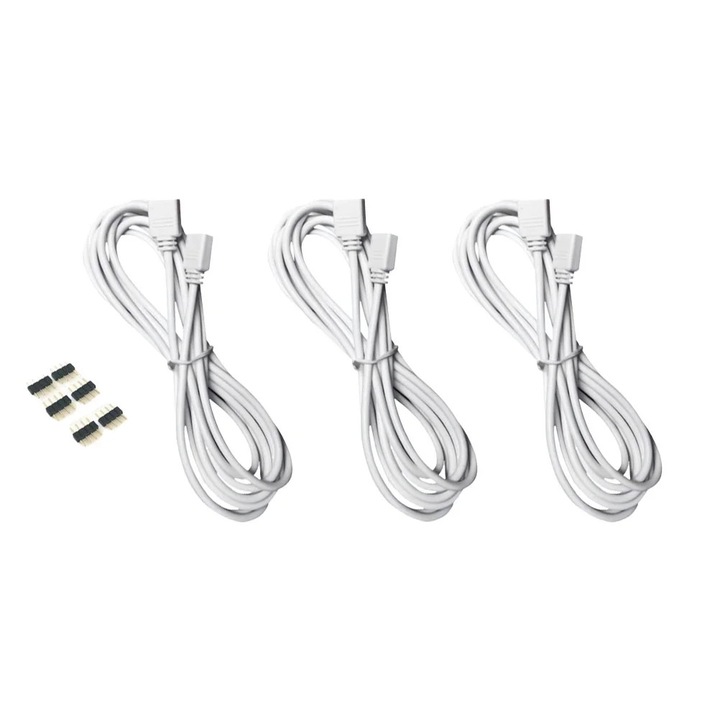 Cablu extensie RGB 4 pini, set 9 piese, multicolor, 2m