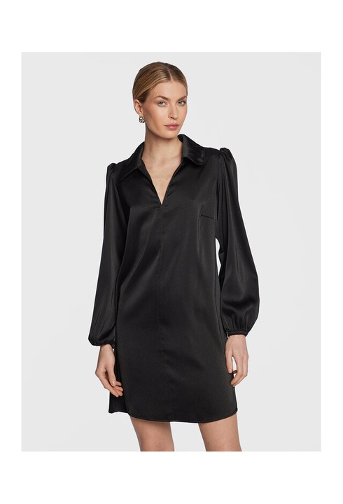 Női ruha, Samsoe Samsoe, 301553083, Újrahasznosított poliészter/Poliészter, Fekete, Fekete