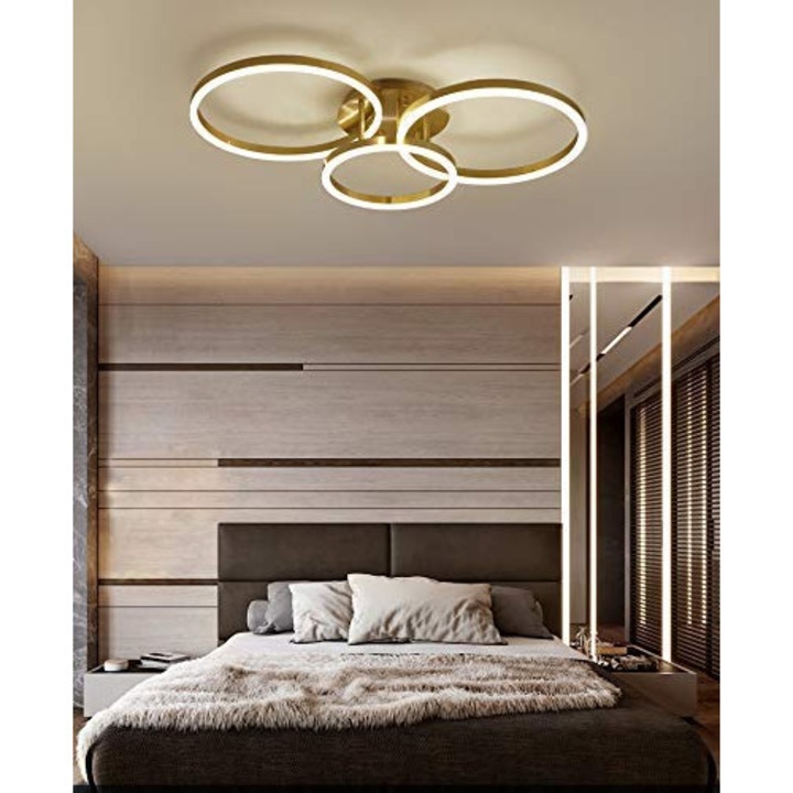 JIJU® LED полилей 160W Gold 3 карета 50cm+40cm+30cm с WiFi дистанционно управление 2.4G светлина/студено/топло/неутрално регулируем интензитет