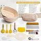 Set cosuri de fermentare pentru paine, MWAOWM, 9" rotund & 10" oval, 16 ustensile de coacere, bej