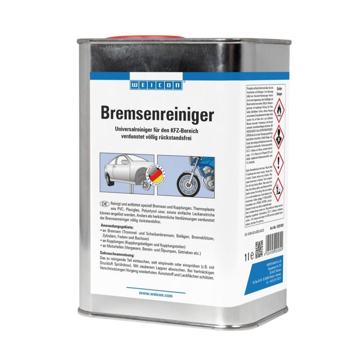 Weicon, Lichid de curatare frane, solutie universala, curata, degreseaza si se evapora fara sa lase urme, 1 L, transparent