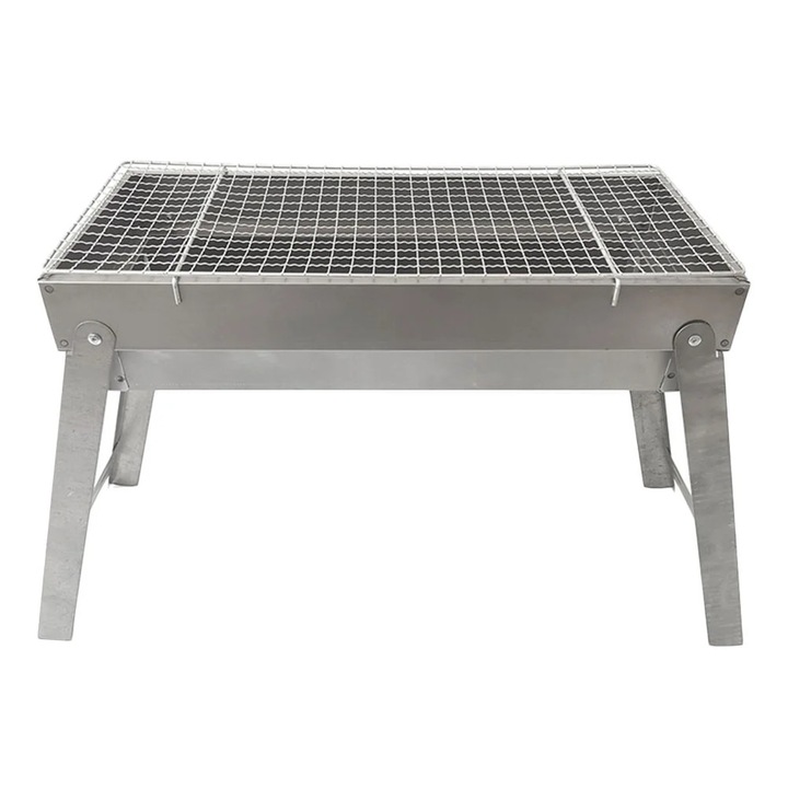 Gratar gradina YANYXR inox pliabil 44x20x35cm argintiu