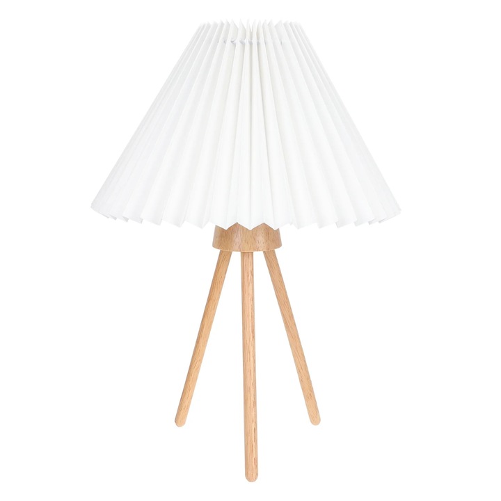 Lampa de birou ZYBLSSBB, abajur plisat, alb, 36x20x20cm