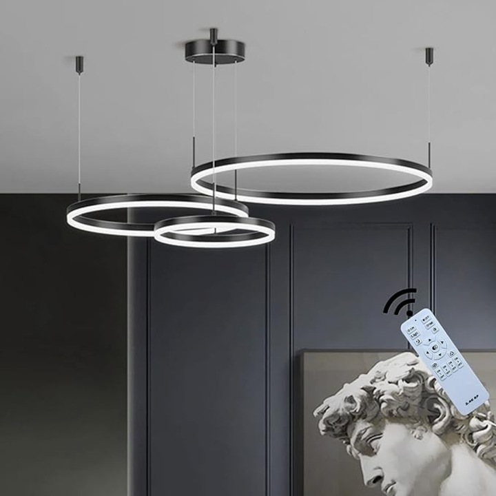 Lustra SUEVA® LED Maro 3 cercuri 60cm+40cm+30cm cu Telecomanda wifi 2.4G lumina/rece/calda/neutra intensitate reglabila