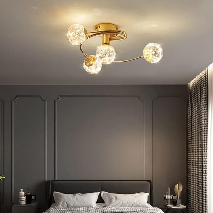 JIJU® LED полилей 27W златист 3000K топла светлина