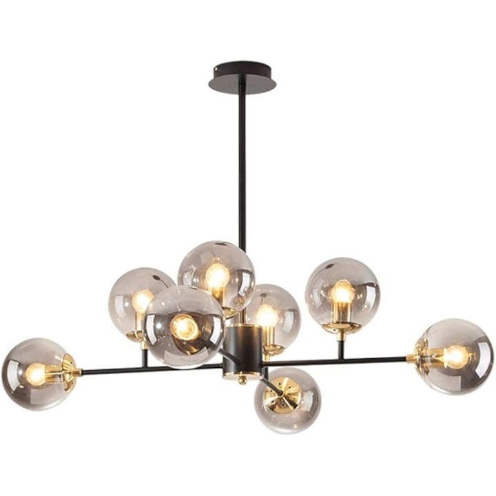 JIJU® Полилей Smoky Lampshade E27 с 8xE27