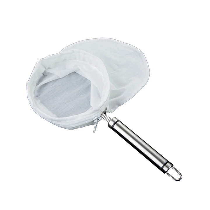 Filtru ceai ZYBLSSBB, inox si bumbac, reutilizabil, 13x13x30cm
