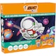 SET BIC Kids Outer Space - 12 creioane de colorat Evolution, 12 carioci Kid Couleur, 6 lipiciuri cu sclipici, 4 jucarii gonflabile de colorat, set de 34 de bucati