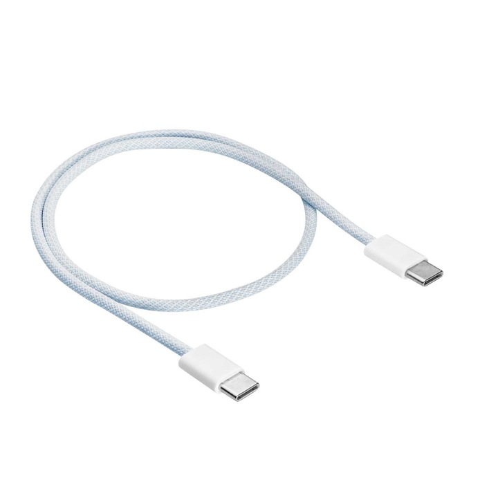 Cablu de date USB-C la USB-C Akyga AK-USB-50 60W alb 50cm
