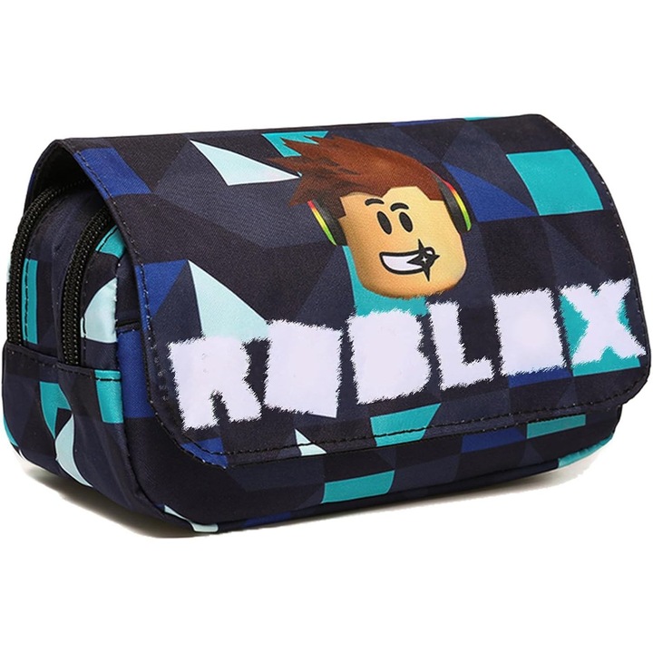Roblox tolltartó, Nagy tolltartó 2 anime rekesszel, Iskolai kellékek gyerekeknek, Fiúknak és lányoknak