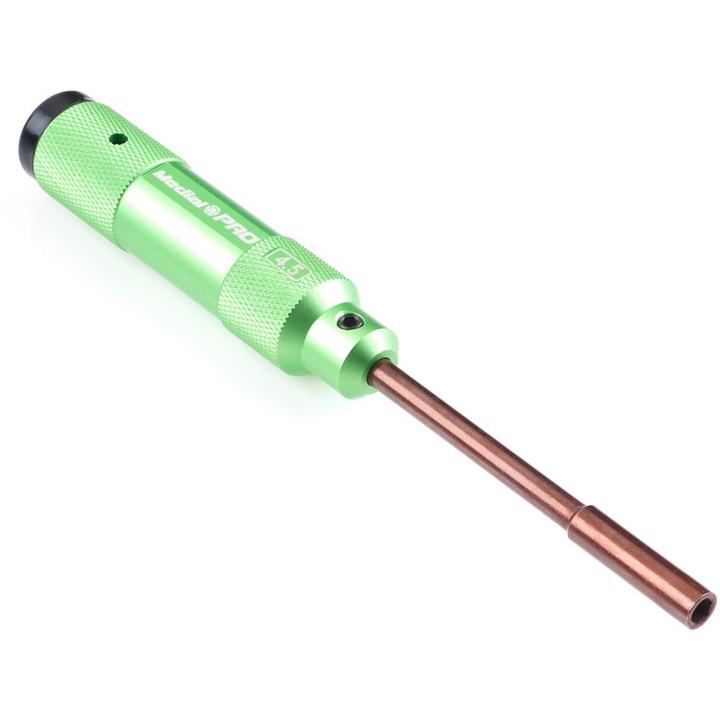 Medial Pro csavarhúzó, 4,5 mm, alumínium, 97 mm, gumi tartóval