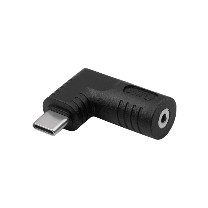 Adaptor USB-C Akyga AK-ND-D15, 2.5 x 0.7 mm, incarcare rapida, compact, negru