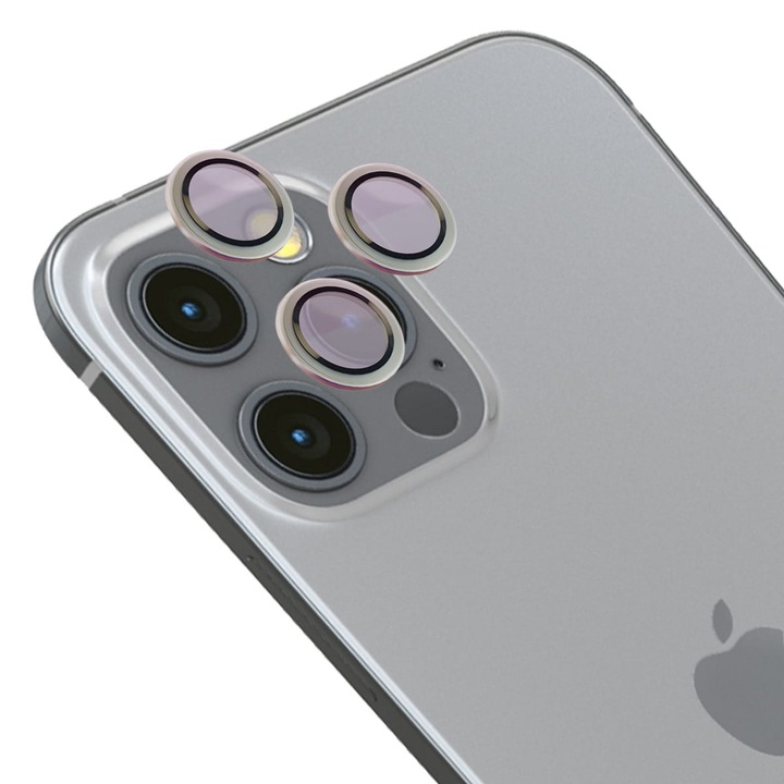 Kameraüveg Bizon Glass Snap Lens kompatibilis iPhone 12 Pro / 11 Pro / 11 Pro Max, Ezüst
