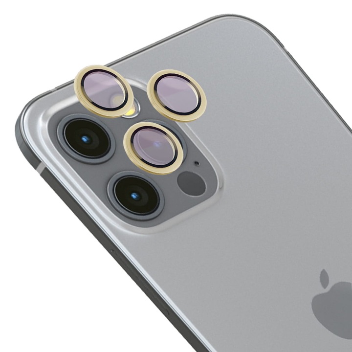 Kameraüveg Bizon Glass Snap Lens kompatibilis iPhone 12 Pro / 11 Pro / 11 Pro Max, Aranyszín