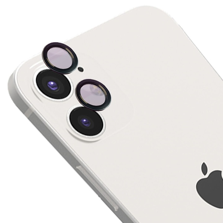 Kameraüveg Bizon Glass Snap Lens kompatibilis iPhone 12 / 12 Mini / 11, Fekete