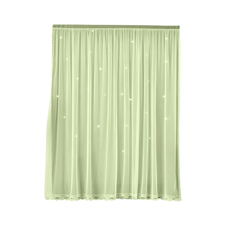 Elegáns függönyszett, 150x100cm, zöld, poliészter