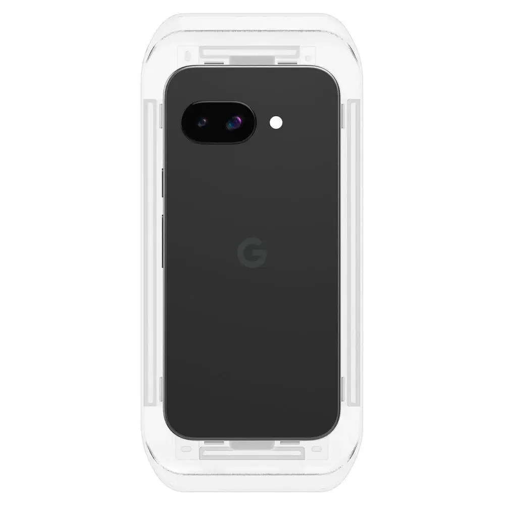 Set 2 folii sticla cu sistem de montare Case friendly Spigen GLAStR EZ FIT compatibil cu Google Pixel 9a Clear