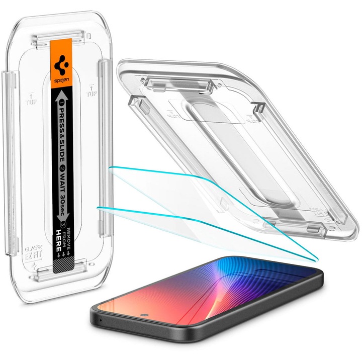 Комплект от 2 протектора Spigen Glas.tR EZ Fit 2-Pack, съвместими с Google Pixel 9a, стъкло, прозрачни