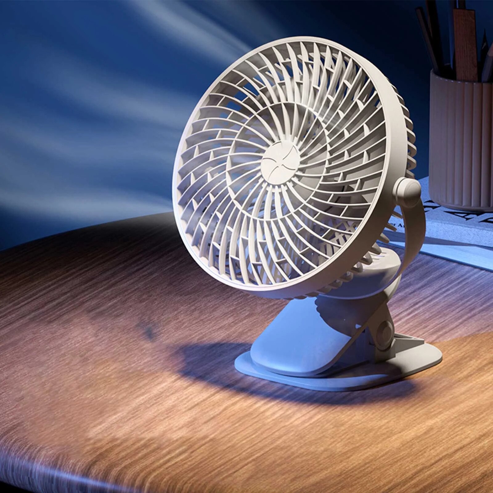 Ventilator cu Clema, 3 Viteze, Design Compact, Alb, 22x19x12.5cm