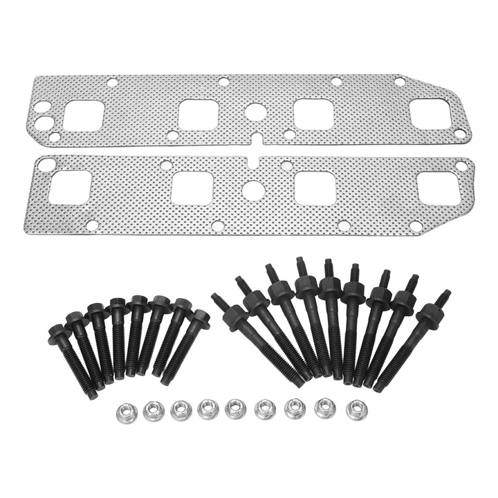 Kit suruburi pentru garnitura galeriei de evacuare, Enforose, 53013943AA, din aluminiu si otel inoxidabil, pentru Dodge Ram 1500 2500 3500, 2 garnituri, 9 suruburi, 9 piulite, 8 suruburi.