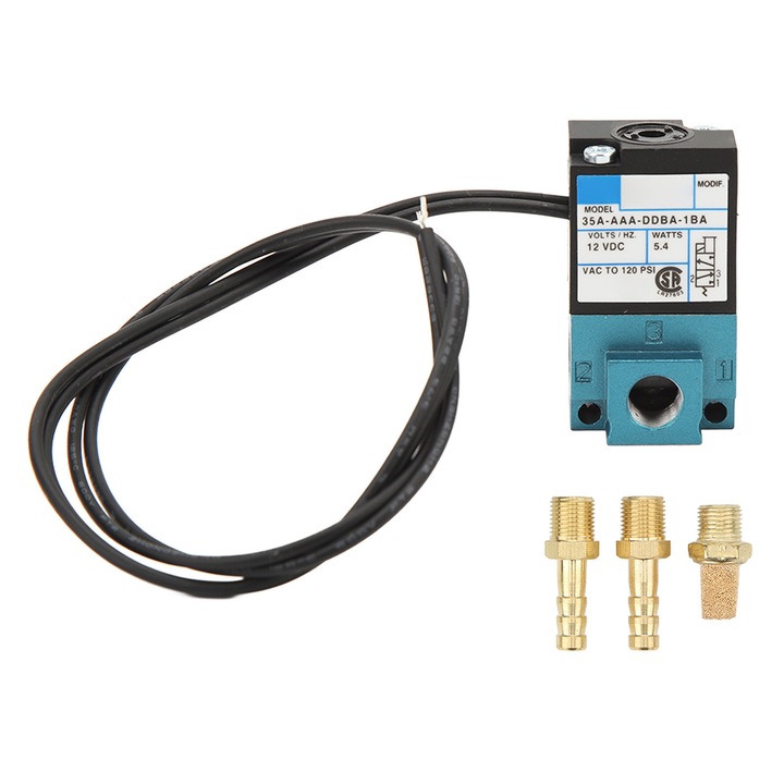 Supapa electromagnetica de control al impulsului, Enforose, 3 porturi, DC 12V, 5,4W, 35A AAA DDBA 1BA
