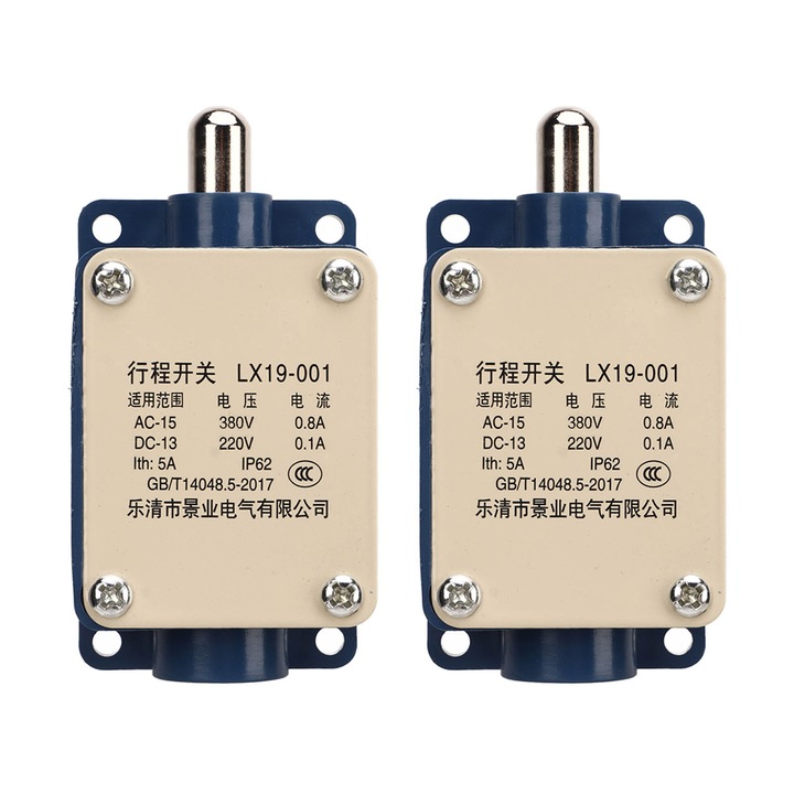 Enforose LX19 001 végálláskapcsoló készlet, 2 db, 380V AC, 220V DC, 5A, ABS, fém