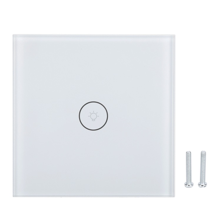 Intrerupator inteligent 1 Gang WiFi cu panou tactil, control vocal prin aplicatie cu functie de temporizare pentru Tuya EU 110‑240V Endorose